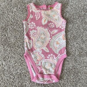 Old Navy baby girl pink floral onesie bodysuit one piece outfit size 6-12 months